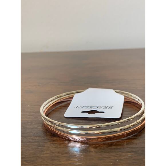 Bangle Bracelets Set of Three One Copper & Two Silver New with tag - Picture 1 of 5